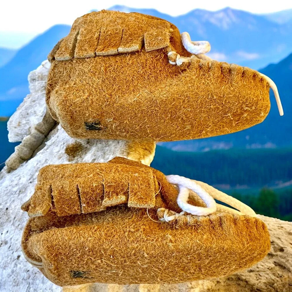 Genuine Buffalo Leather Baby Infant Moccasin Booties size 1 - 0-3 months NEW USA